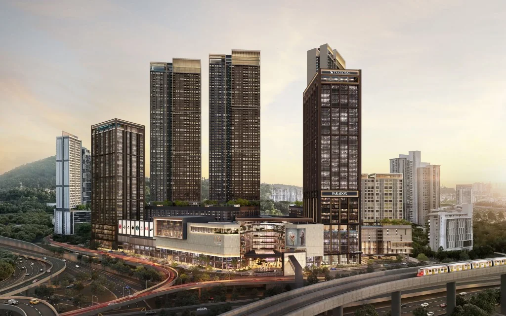 Amaya Residences, Bandar Sri Damansara — masterplan render above DA Central Mall and the MRT