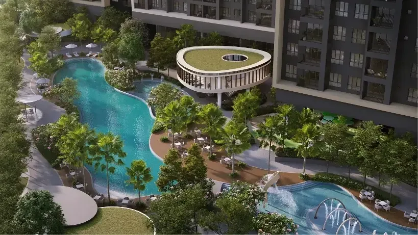 Amaya Residences — landscaped facilities podium