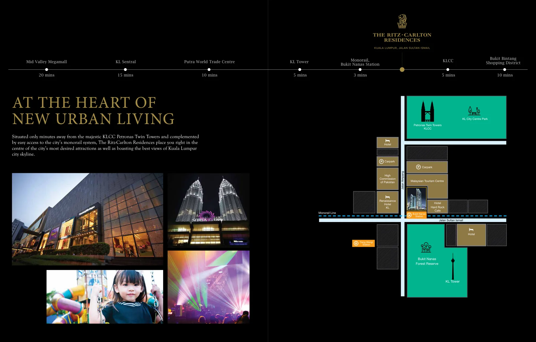 Location map — The Ritz-Carlton Residences at Jalan Sultan Ismail and Jalan Ampang, Kuala Lumpur
